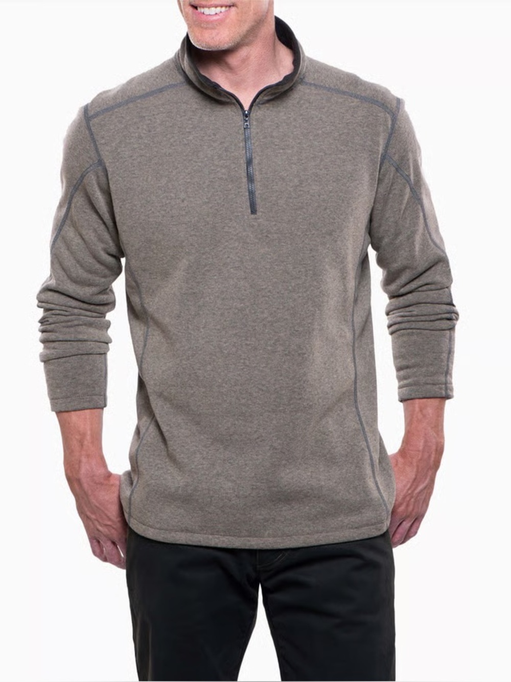 Kuhl Revel 1/4 Zip Sweater Fleece Pullover Oatmeal Size Medium